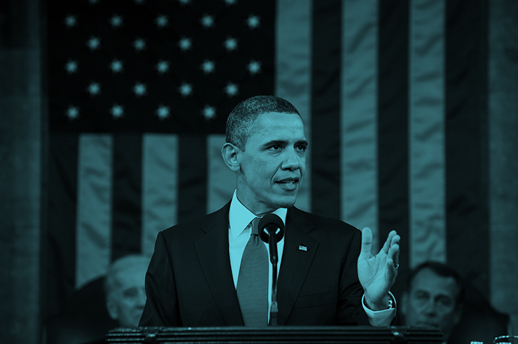 Barack Obama speaking before Congress.