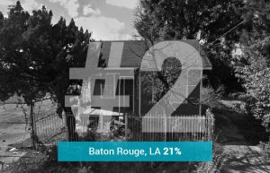 Baton Rouge, LA - 21% Underwater