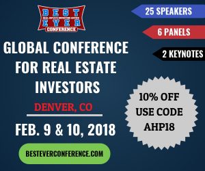 Promo offering 10% discount on tickets to Best Ever Conference with code "AHP18"